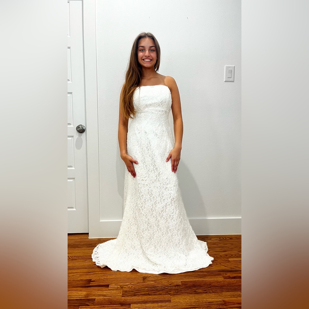 White Lace Dress - Strapless wedding gown